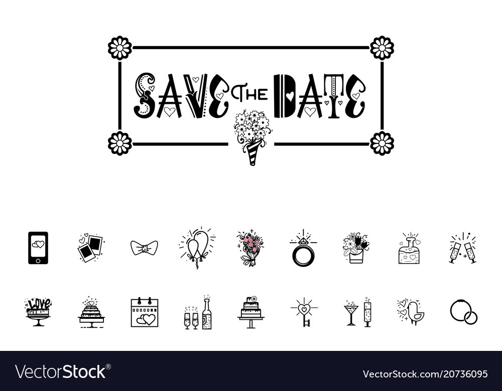 Save date calligraphy lettering vector image Save date calligraphy lettering