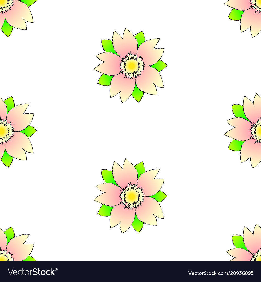 Seamless sakura on white random pattern vector image Seamless sakura on white random pattern