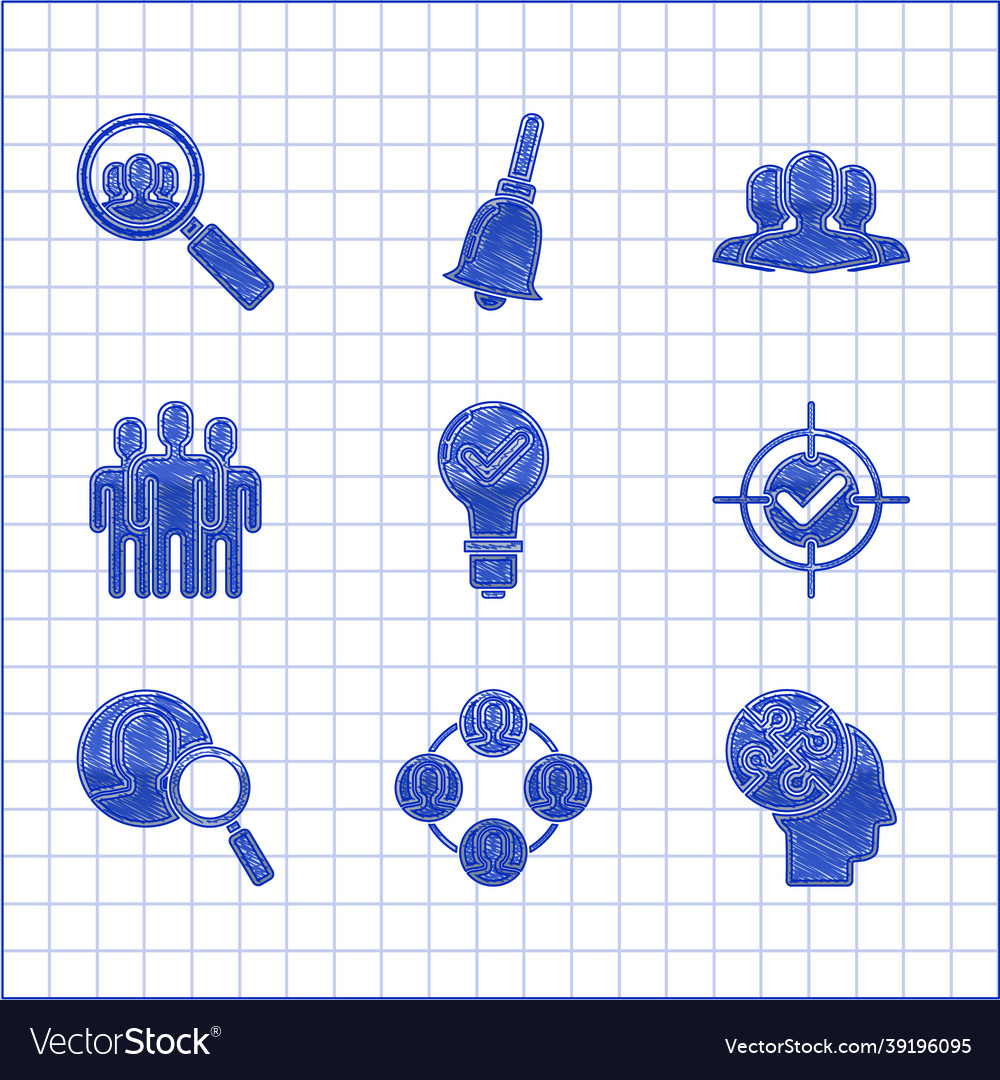 Set light bulb and check mark project team base vector image Set light bulb and check mark project team base