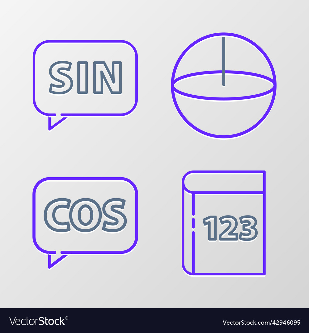 Set line book with word mathematics vector image Set line book with word mathematics