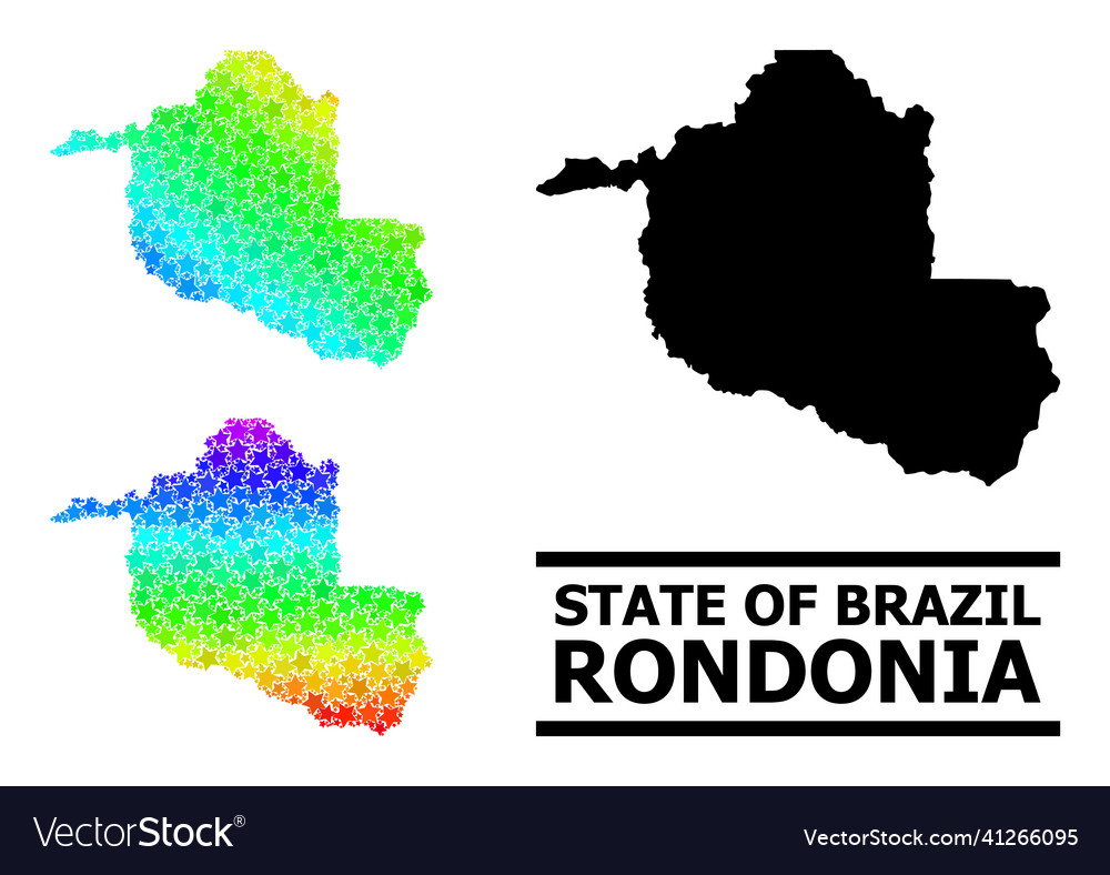 Spectrum gradient star mosaic map of rondonia