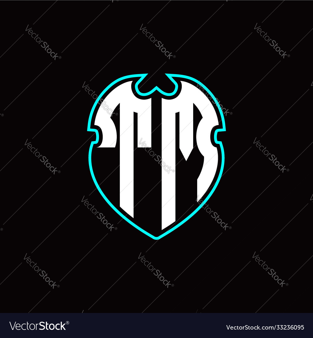 T m initial logo design with a shield shape