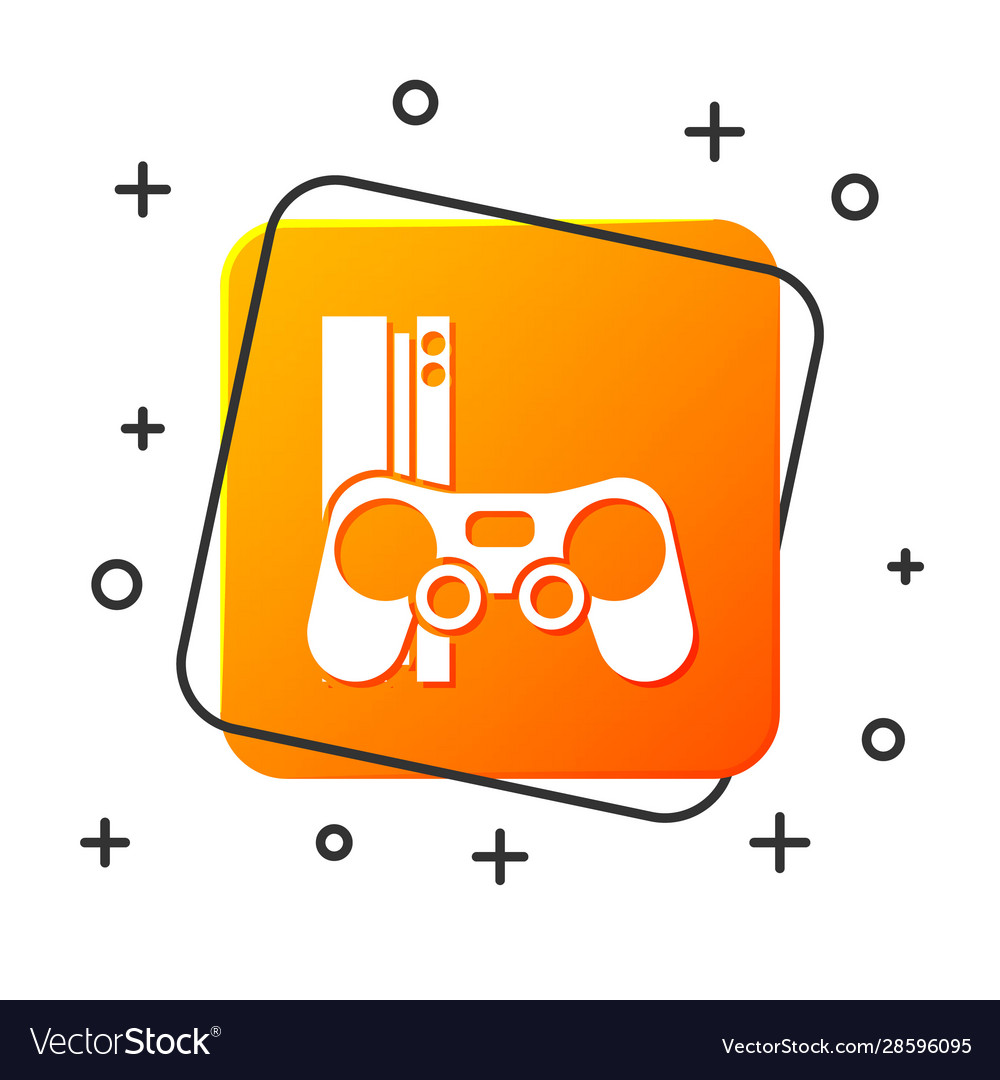 White video game console with joystick icon vector image White video game console with joystick icon