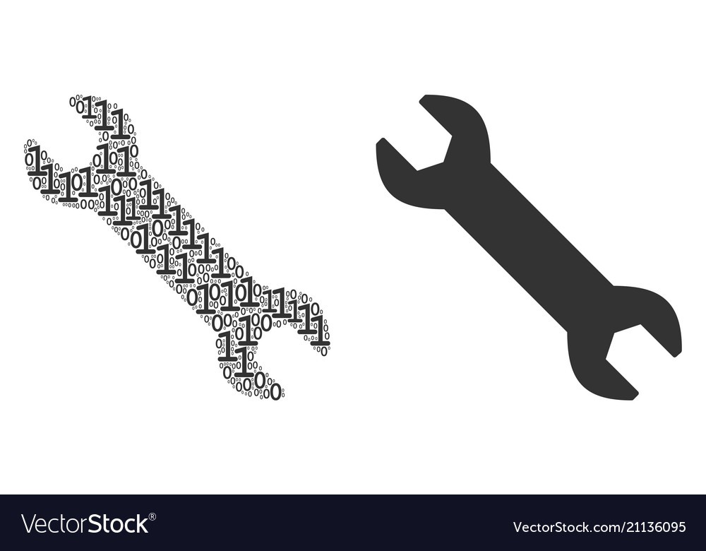 Wrench mosaic of binary digits