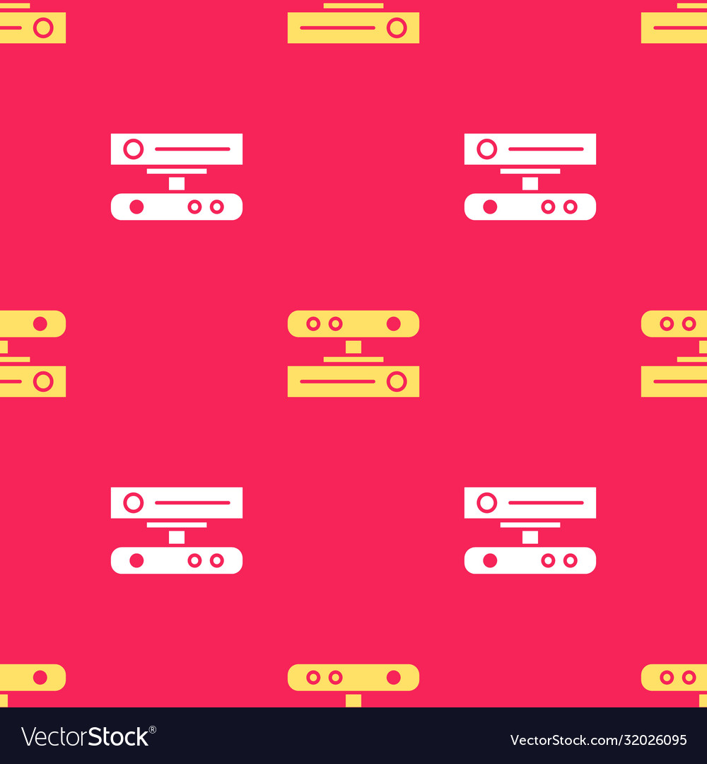 Yellow motion sensor icon isolated seamless