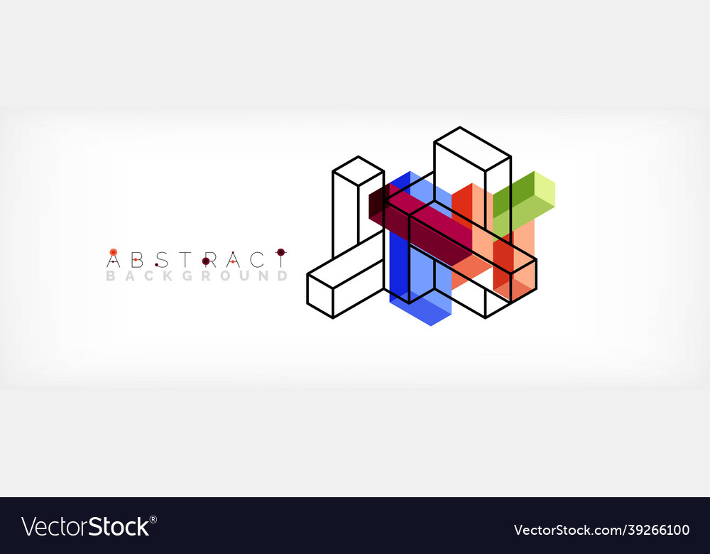 Abstract background 3d cubes cubic elements vector image Abstract background 3d cubes cubic elements