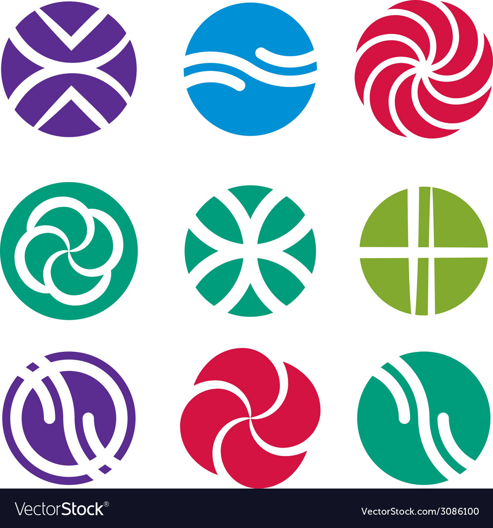 Abstract icon set symbols collection