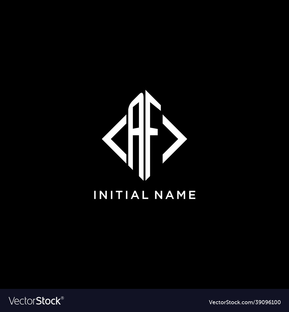 Af initial monogram with rhombus shape logo design