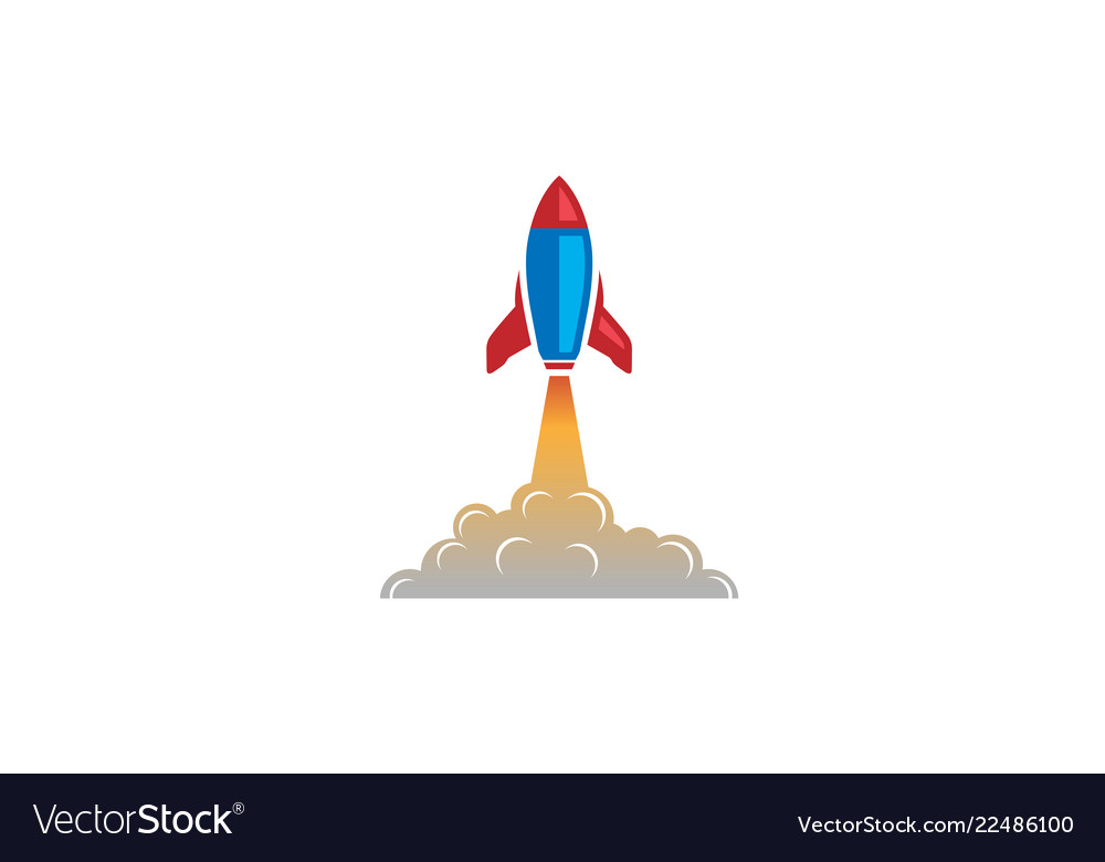Blue Rocket Launch Logo