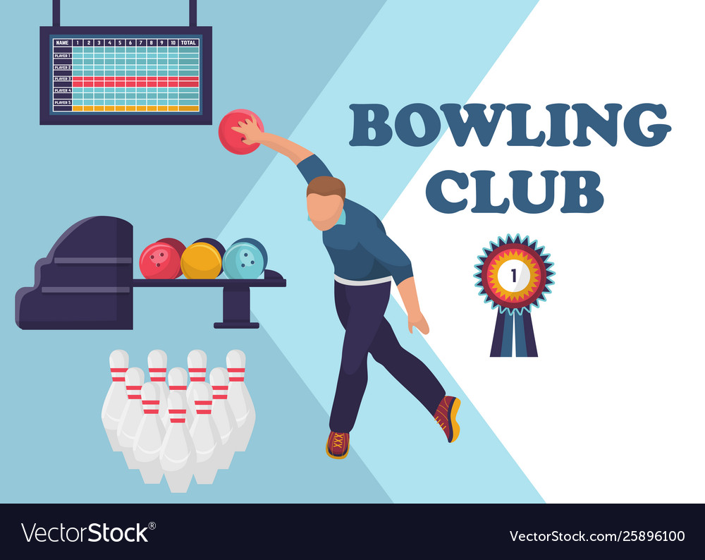 Bowling tournament banner poster or flyer Vector Image