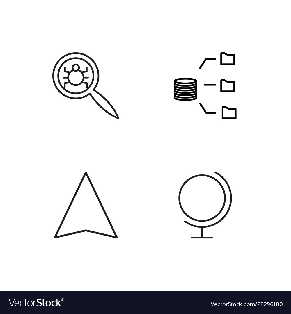 Business simple outlined icons set