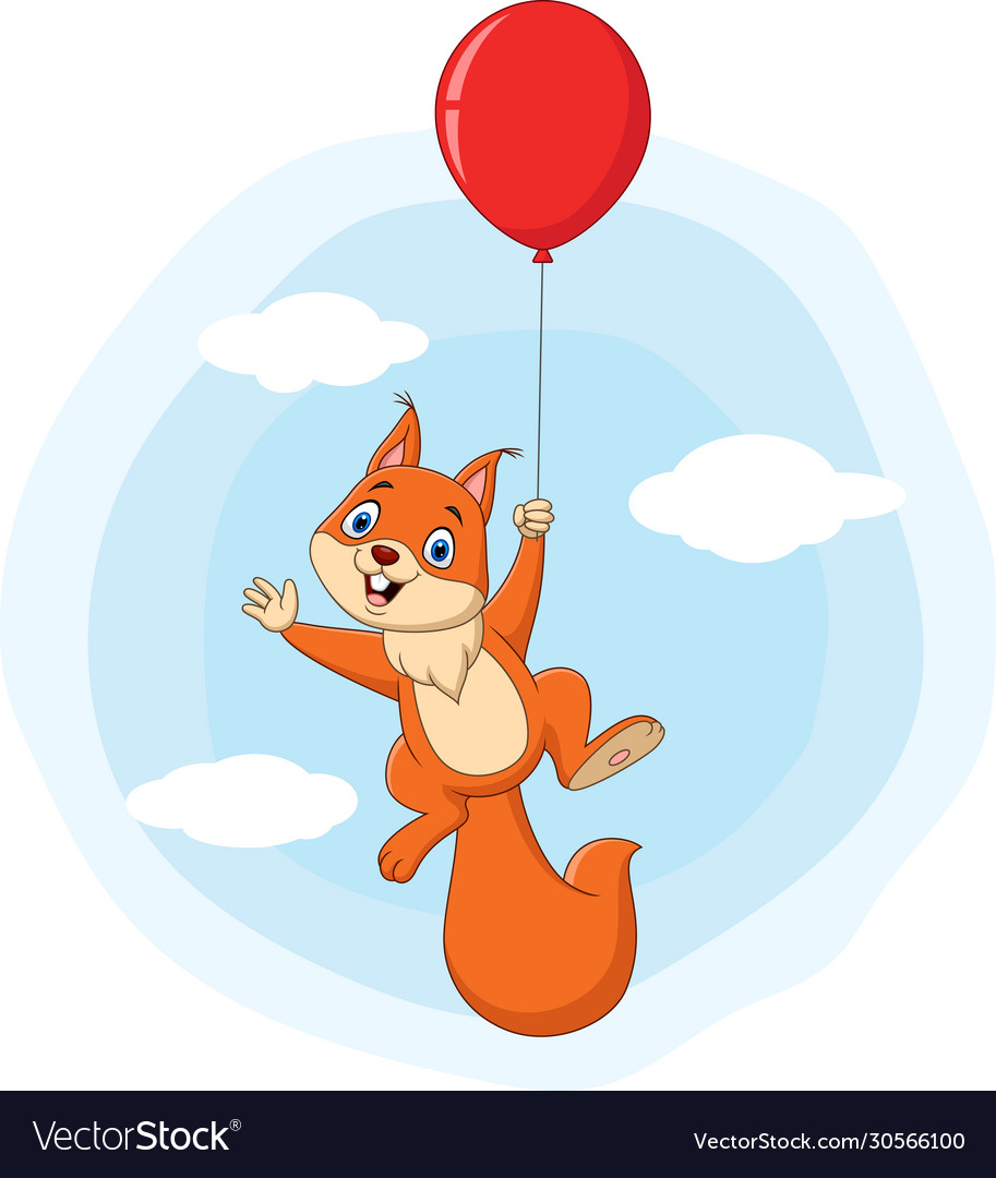 Niedliches Eichhörnchen mit Ballon