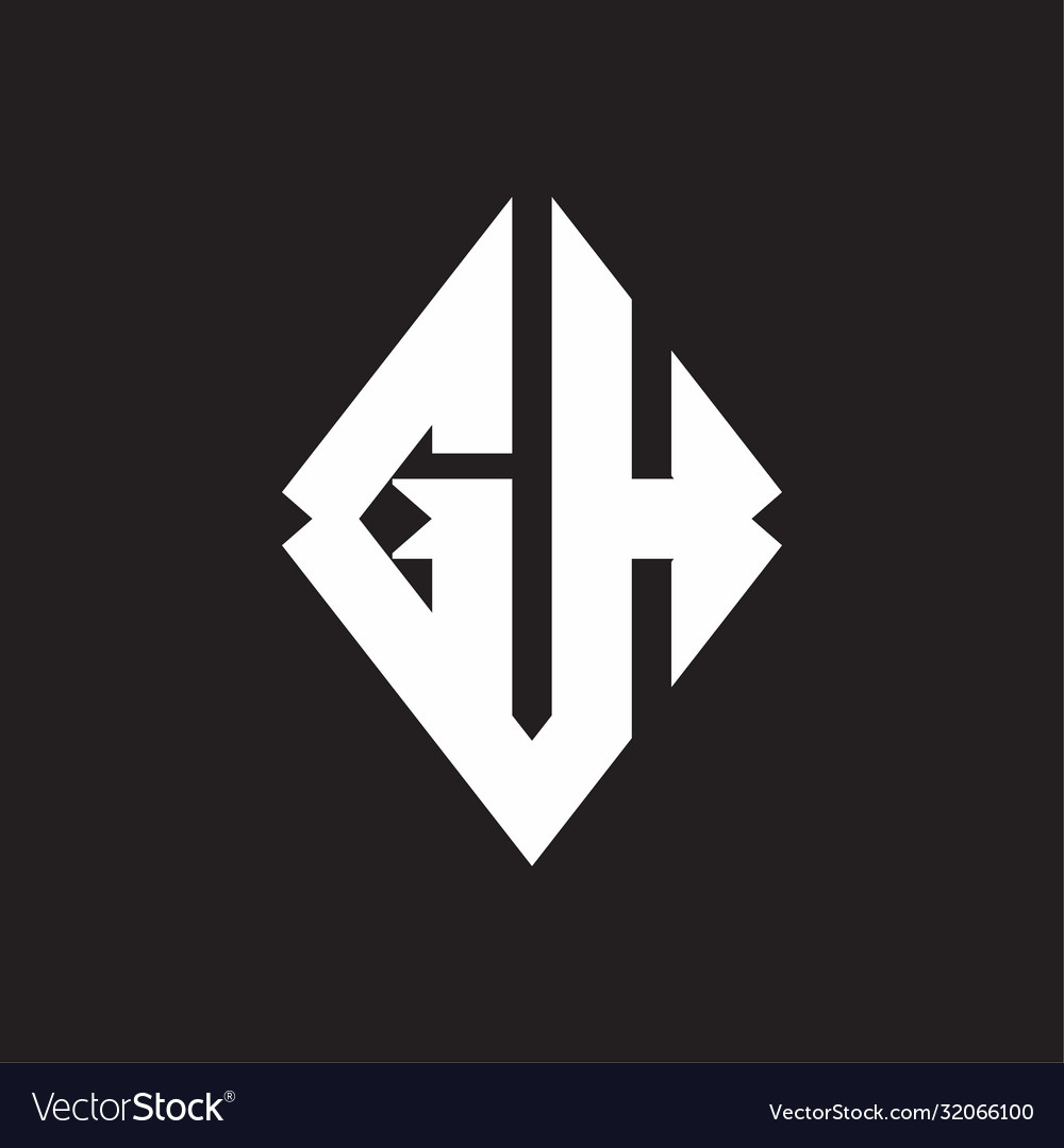 Gh logo monogram with sharp square design template Vector Image Gh logo monogram with sharp square design template