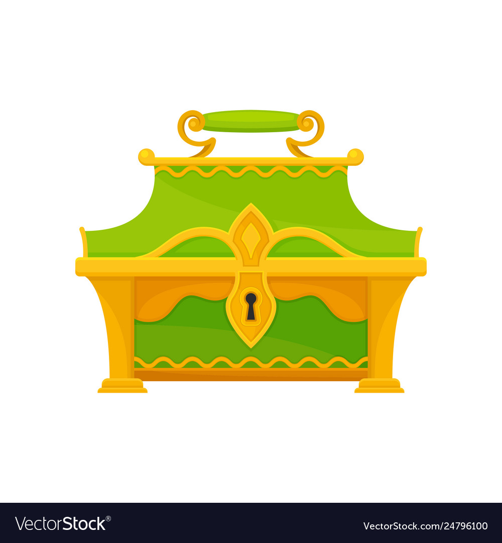 Green chest on white background