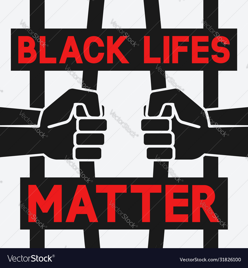 Hands breaking prison bars black lives matter