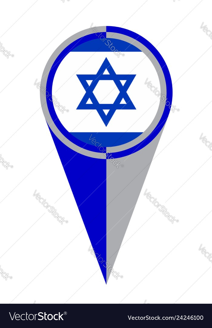 Israel map pointer location flag
