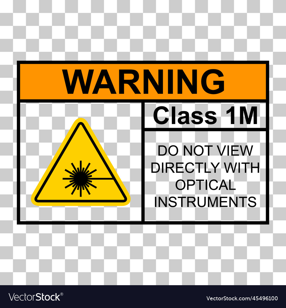 Laser radiation danger class 1m label icon safety