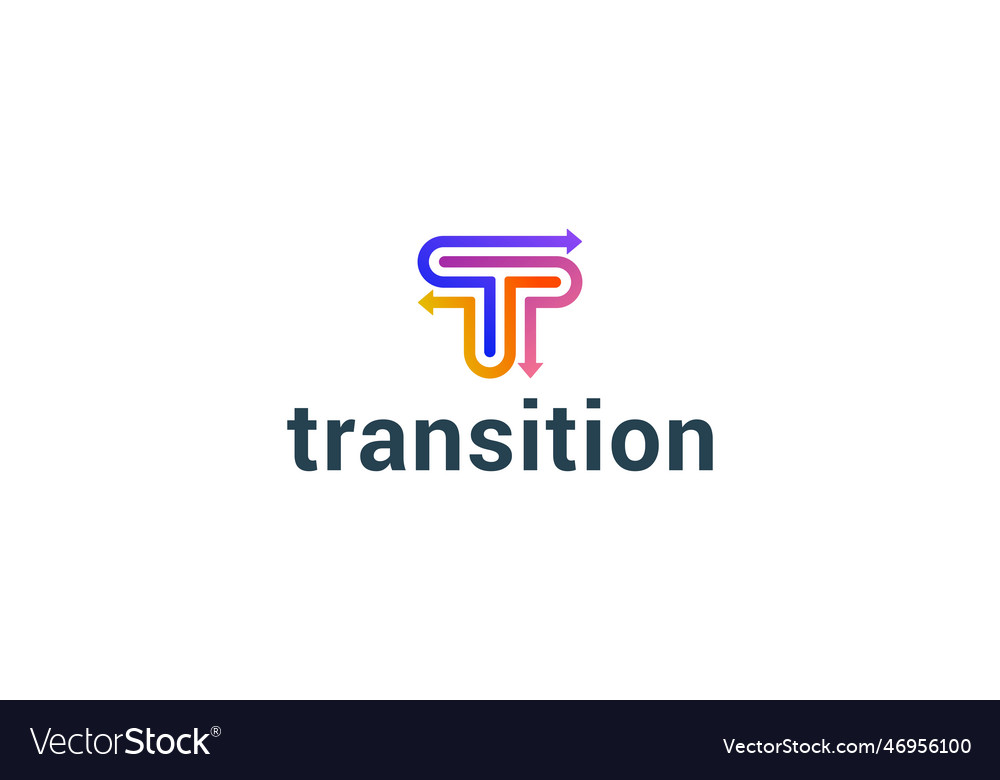 Letter t creative technological arrow target logo