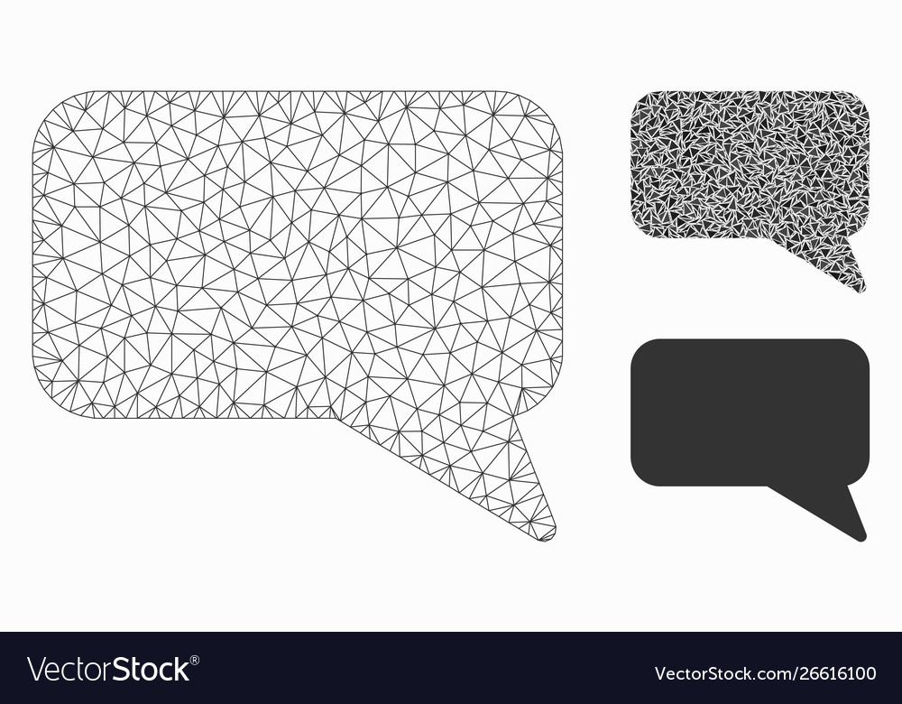 Message cloud mesh wire frame model vector image Message cloud mesh wire frame model