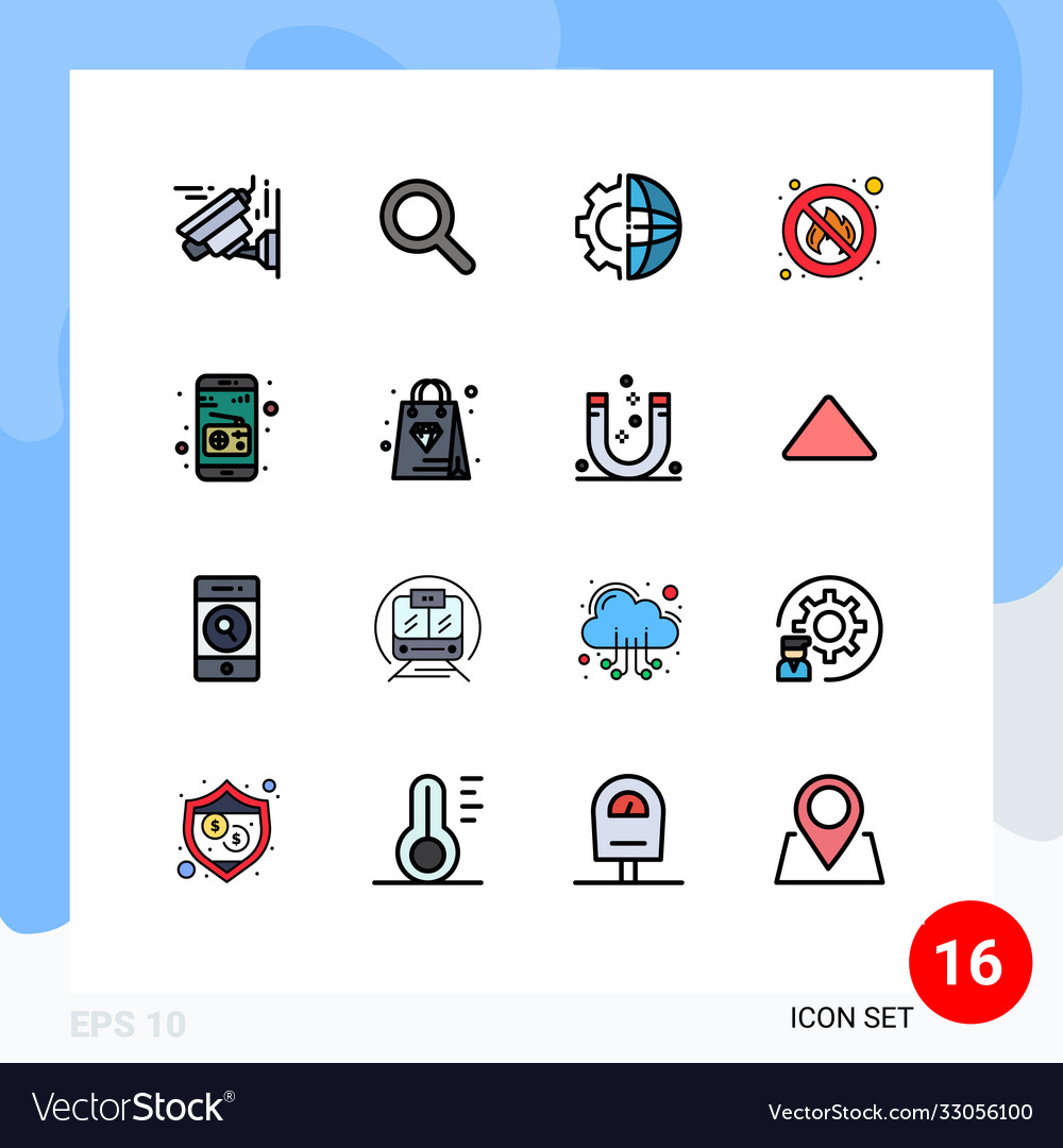 Set 16 modern ui icons symbols signs for radio