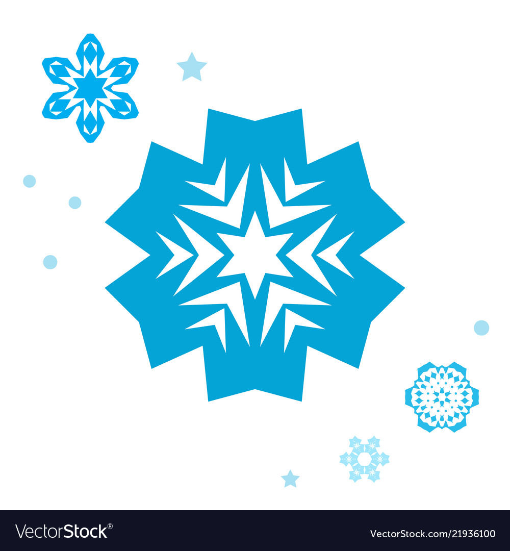 Simple snowflake icon collection isolated vector image Simple snowflake icon collection isolated
