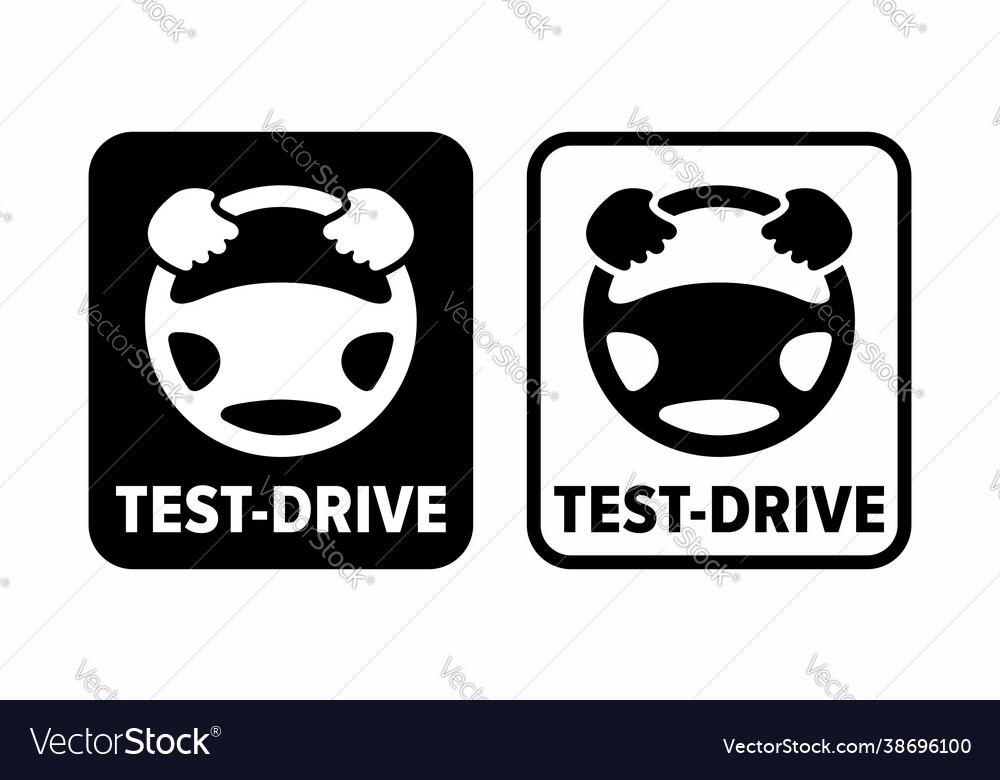 Test drive information sign Royalty Free Vector Image