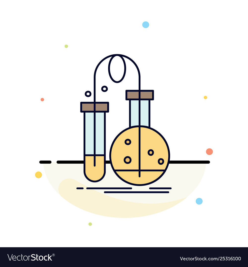 Testing chemistry flask lab science flat color