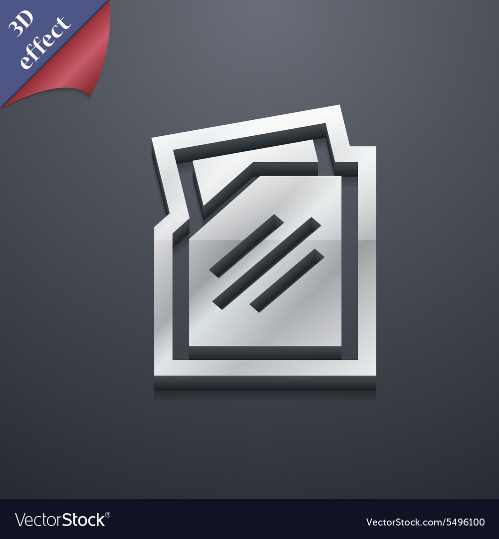Text file icon symbol 3d style trendy modern