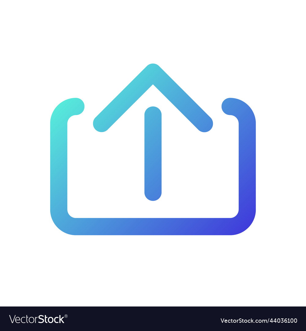 Upload pixel perfect gradient linear ui icon Vector Image Upload pixel perfect gradient linear ui icon