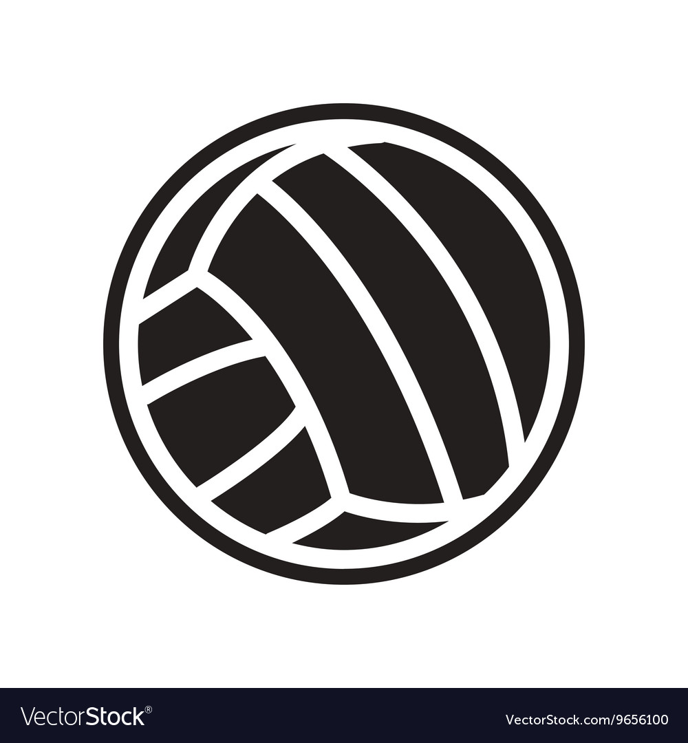 Volleyball Icon - Black and White