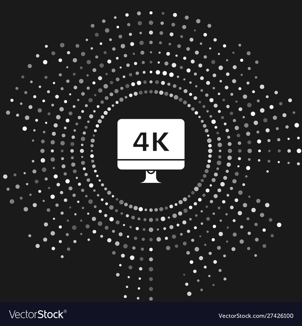 White computer pc monitor display with 4k video Vector Image White computer pc monitor display with 4k video