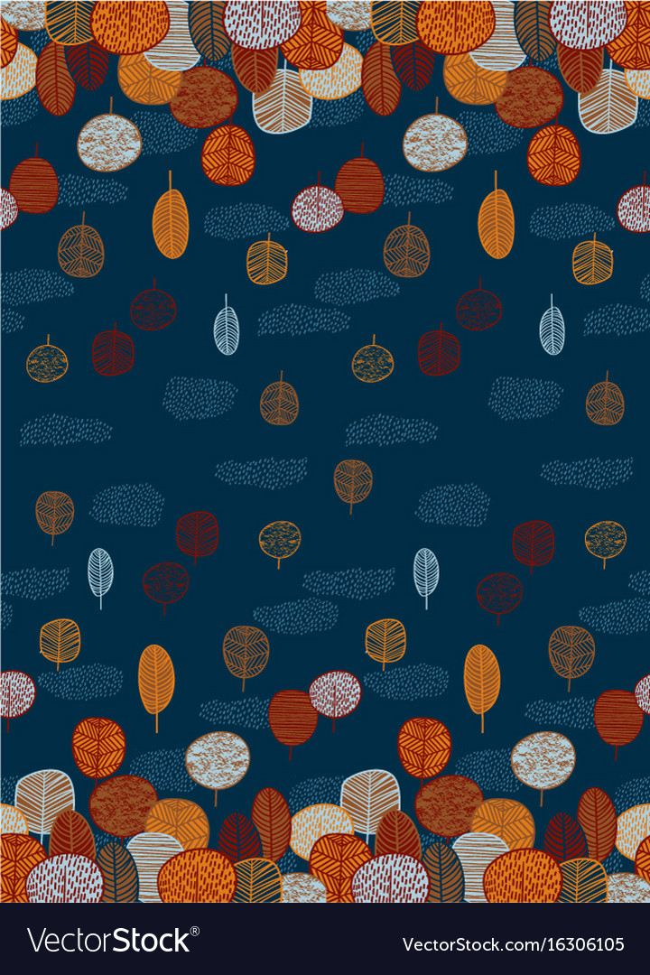 Abstract autumn seamless pattern with trees