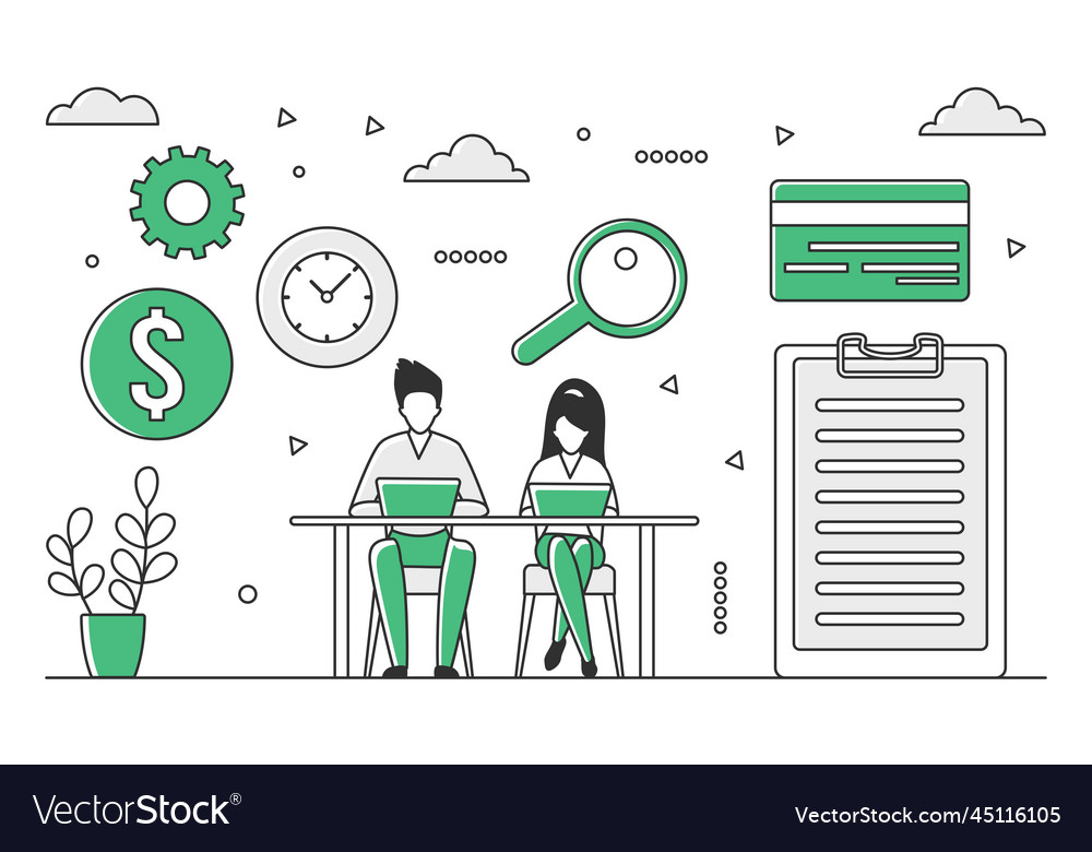 Accounting reporting team vector image Accounting reporting team