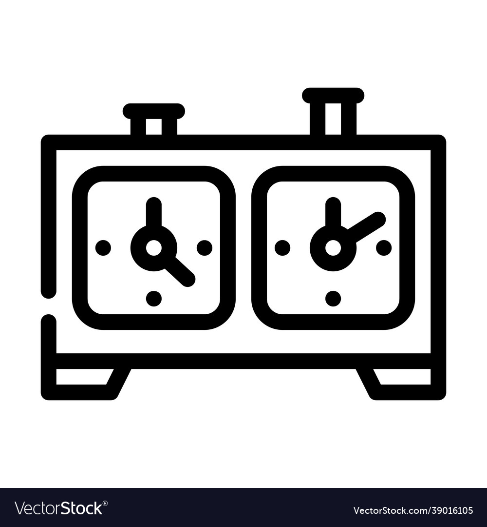 Chess game clock line icon