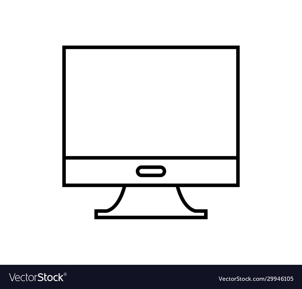 Computer monitor icon in on white background