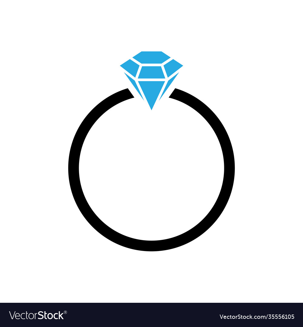 Diamond ring icon design template isolated