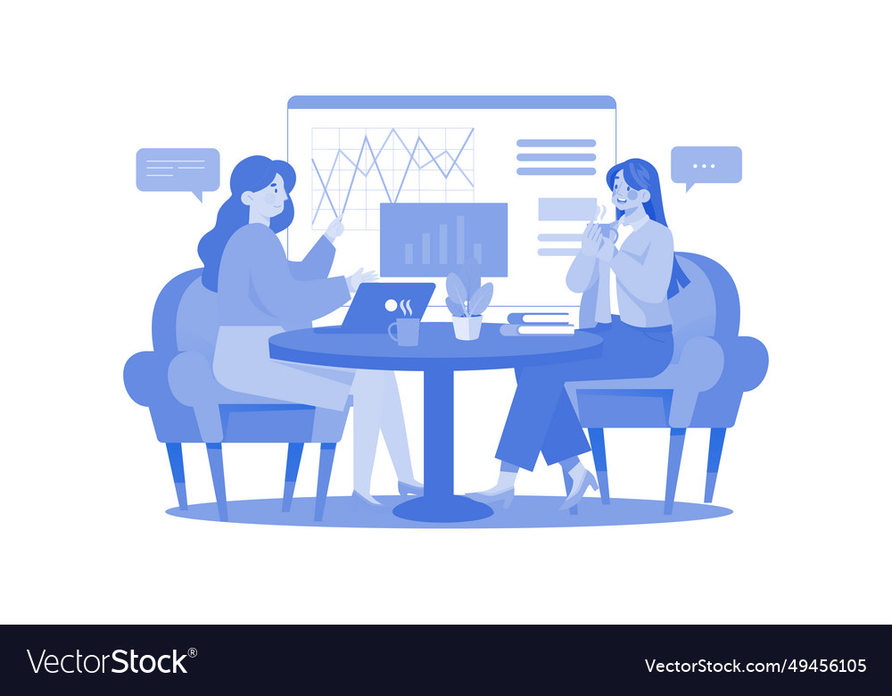 Exchange of ideas with copartner concept vector image Exchange of ideas with copartner concept