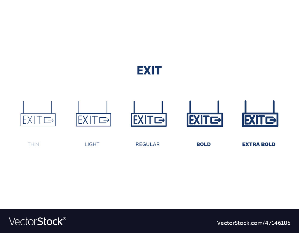 Exit icon thin light regular bold black vector image Exit icon thin light regular bold black