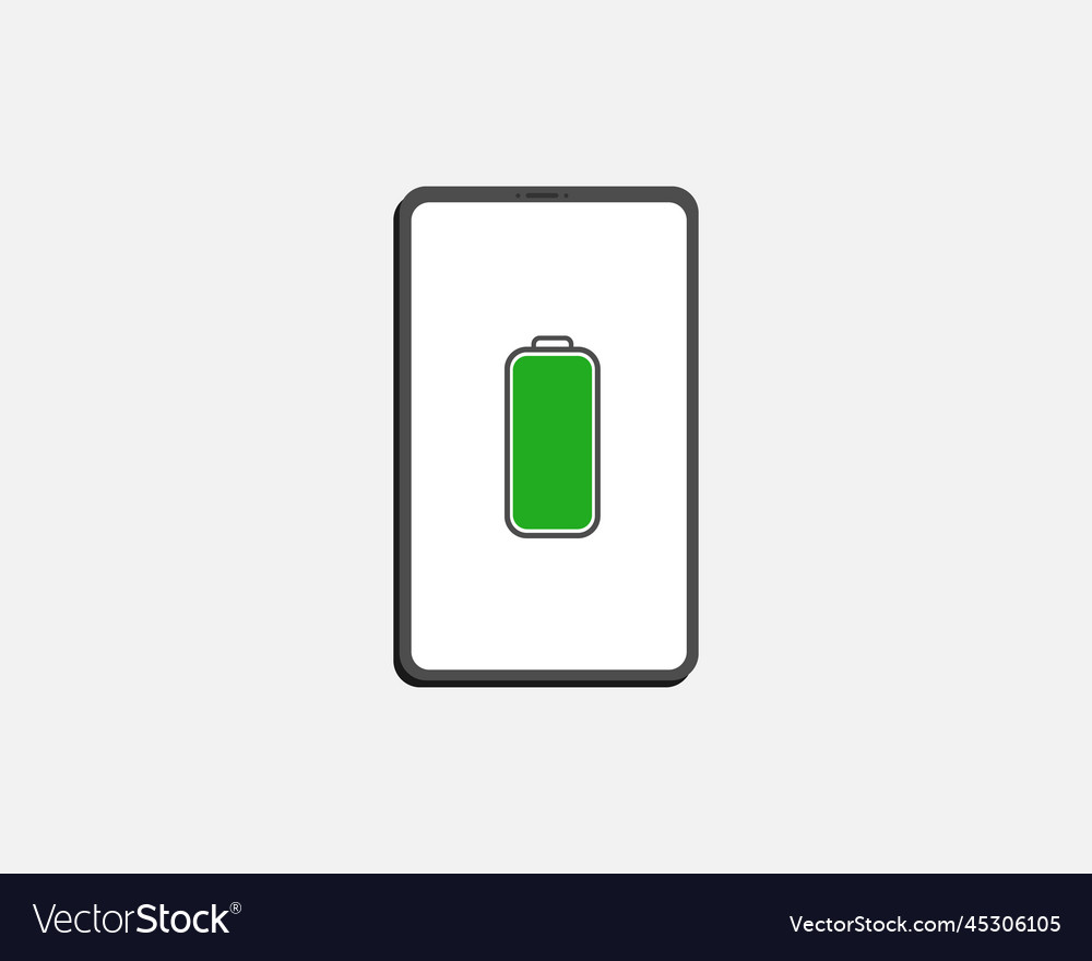 Full charged battery of smartphone charge Vector Image