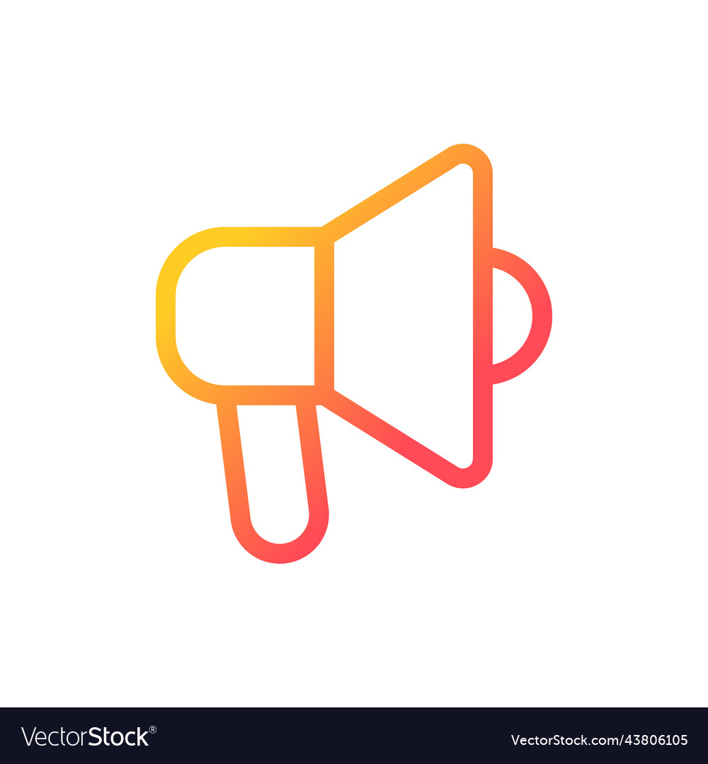 Handheld megaphone pixel perfect gradient linear vector image Handheld megaphone pixel perfect gradient linear