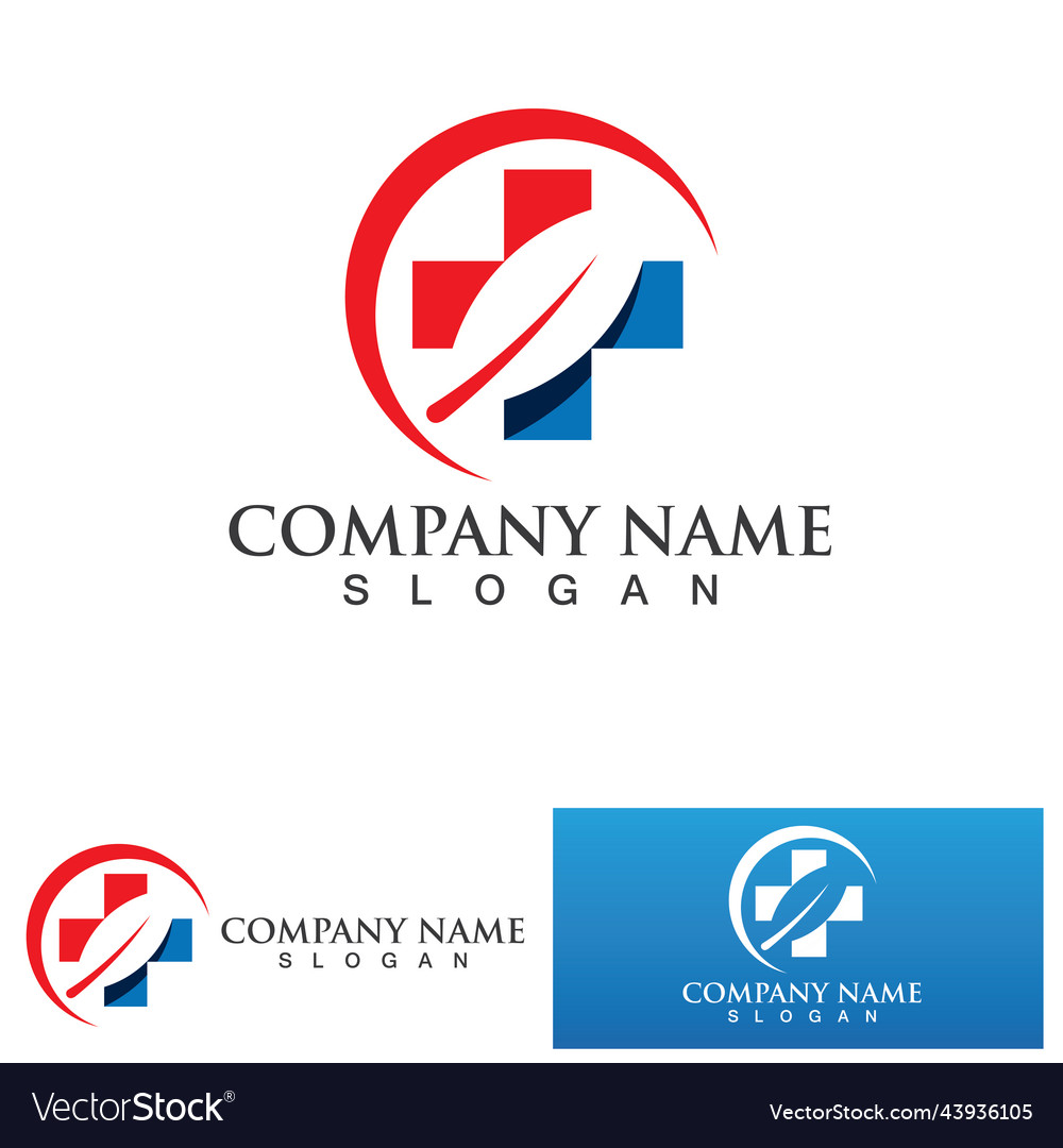 Hospital logo and symbol Royalty Free Vector Image