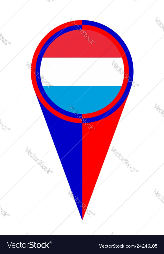 Luxembourg map pointer location flag