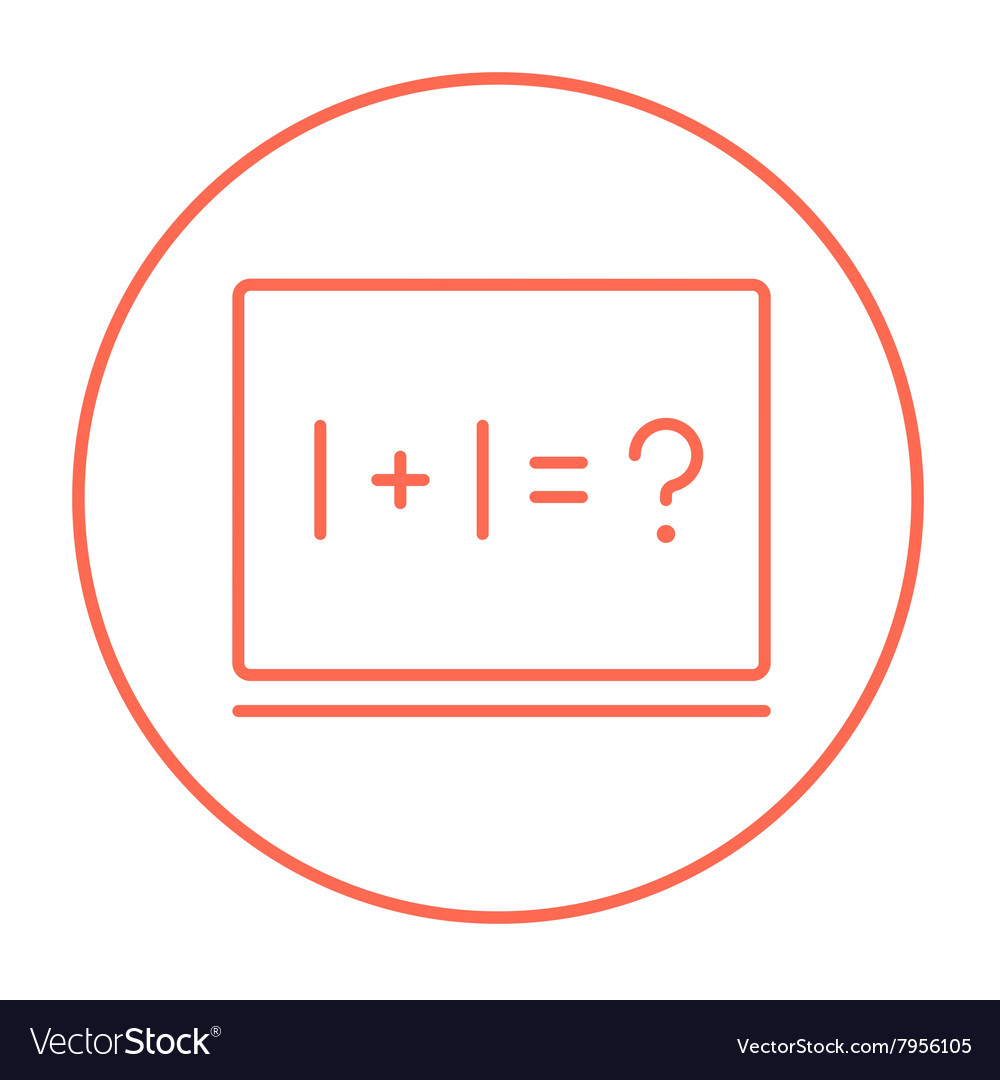 Maths example written on blackboard line icon