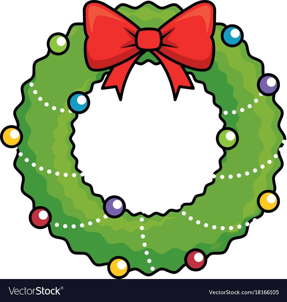 Merry christmas wreath crown Royalty Free Vector Image