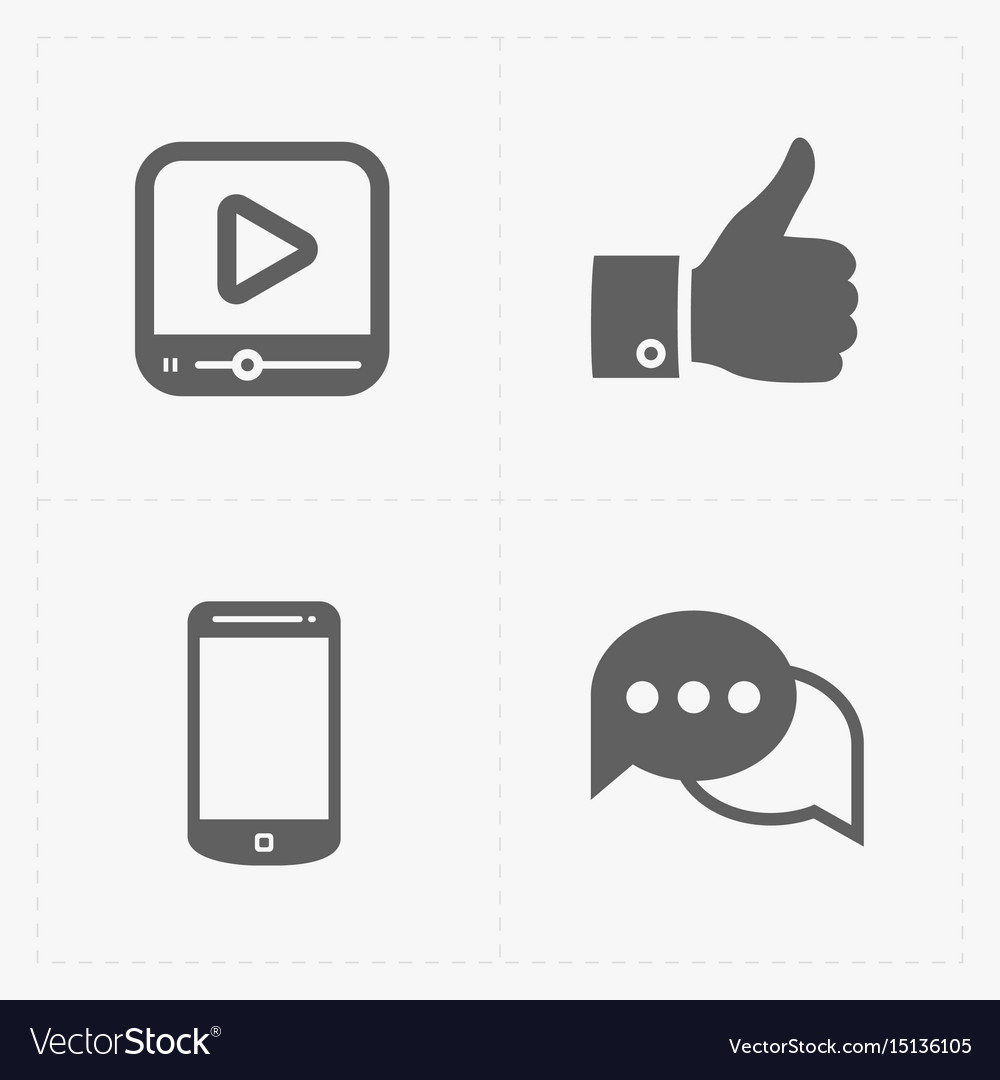 Modern flat social icons set on white