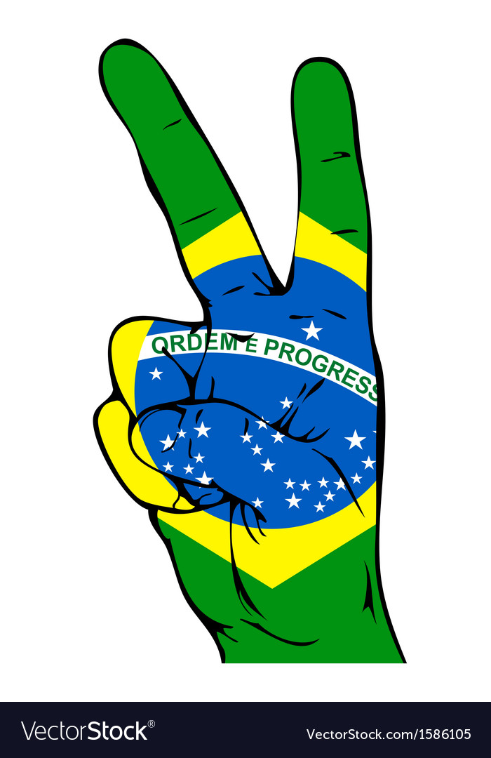 Peace sign of the brazilian flag