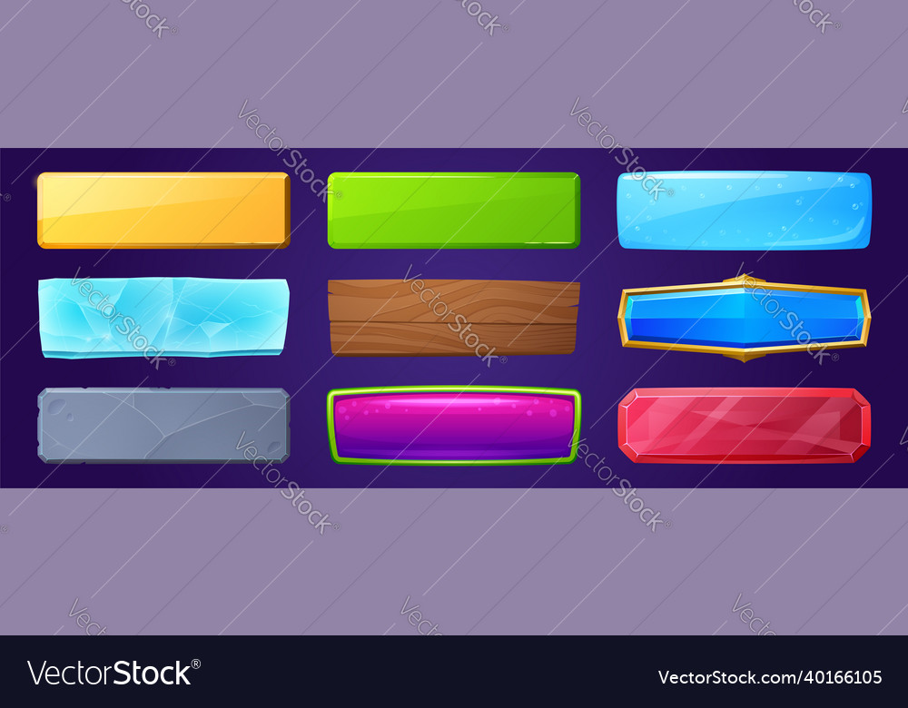 Rectangle buttons with different textures Vector Image