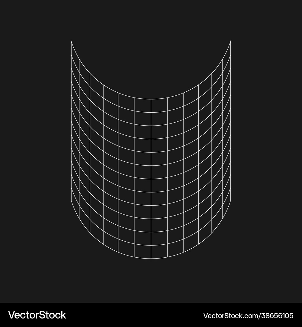 Retro futuristic half cylinder grid cyber design Vector Image