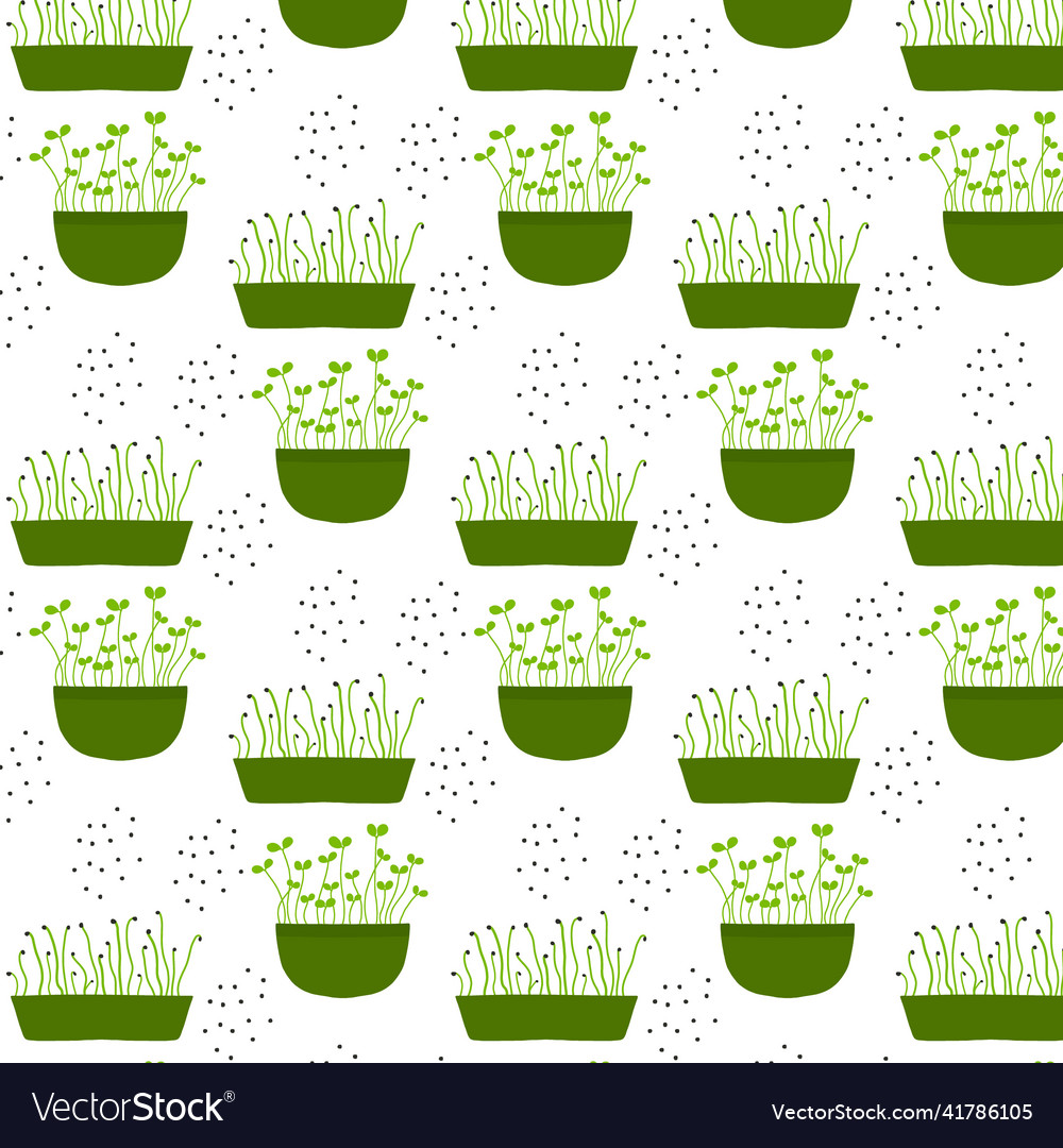 Seamless pattern with greenery Vector Image Seamless pattern with greenery