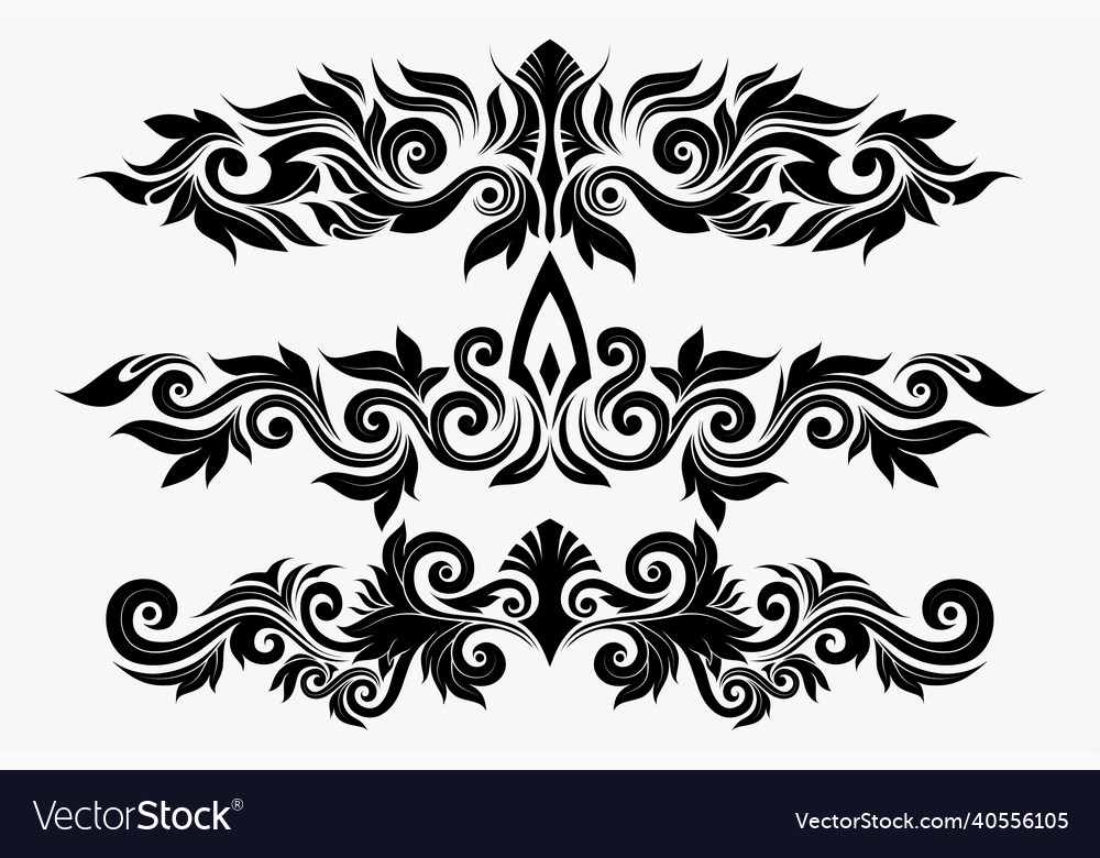 Set of swirl elements for design